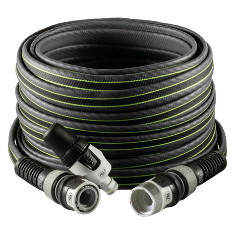 FITT FORCE 15 m, Wasserschlauch für den Garten zur Bewässerung, leicht, robust und kompakt, für intensive Verwendung, mit Lanze, Grau-Limette, -43% CO2e