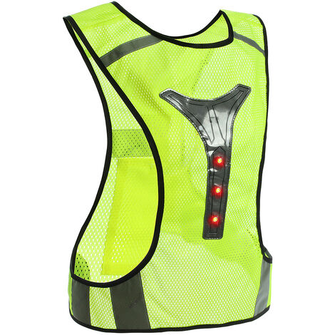 Chaleco de seguridad para correr de noche, chaleco de seguridad reflectante  para ciclismo con luz LED, chaleco de alta visibilidad para chaleco de
