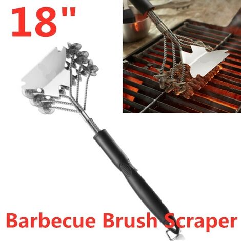 Bbq Grill Brush & Scraper 16' Cepillo Y Rascador Para Parrilla 