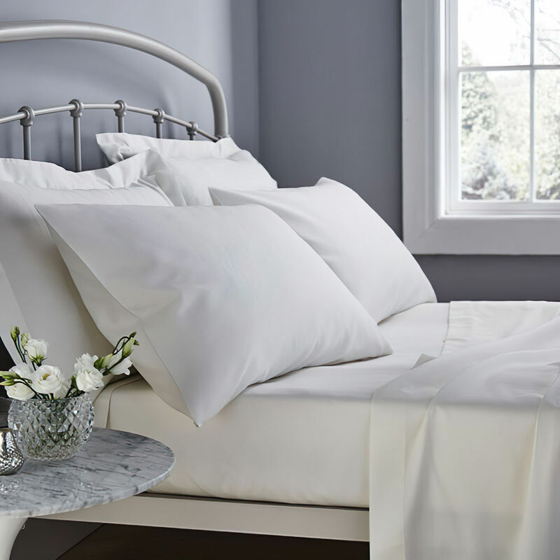Catherine Lansfield 500 Thread Count Cream - Double Flat Sheet
