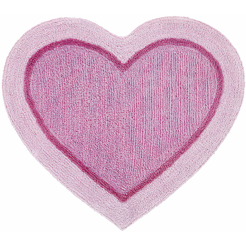 Catherine Lansfield Heart Shaped Rug, Pink, 70 x 70 Cm