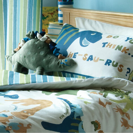 Catherine Lansfield Kids Dino Shaped Cushion, Multi