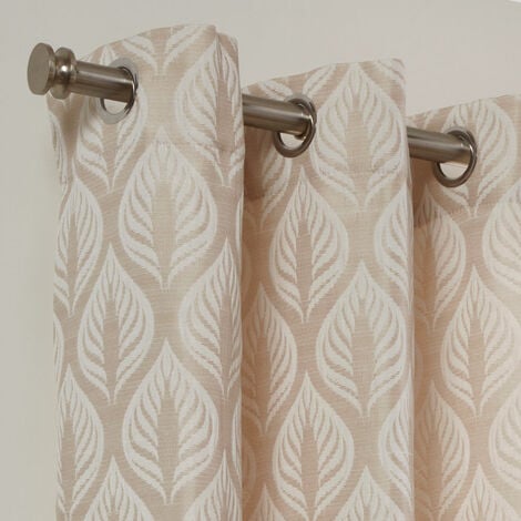 Emma Barclay Kew Leaf Geometric Jacquard Woven Eyelet Lined Curtains 