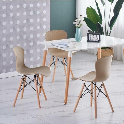 Weiß Rund Küchentisch Modern Büro Konferenztisch mit 4er Set Retro Stühlen Solid 