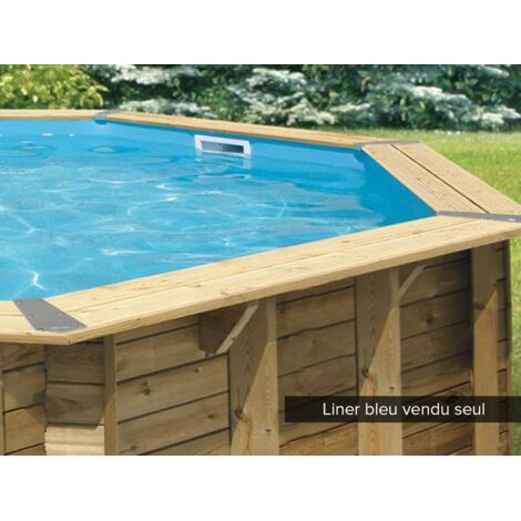 Liner piscine 860 x 470 cm H.130 cm – Épaisseur 75/100ème en PVC souple – Compatible piscine bois Ubbink Océa – Couleur bleu