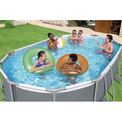 Bestway – Piscine hors sol ovale 488x305x107 cm – Tritech 3 couches – Capacité 10 949 L – Pompe de filtration incluse – Échelle de sécurité fournie (1/10)