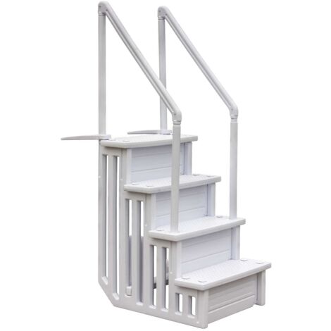 GRE – Échelle intérieure pour piscine enterrée – 4 marches non glissantes – Matériau polyéthylène haute densité – Installation facile et sécurisée (1/5)