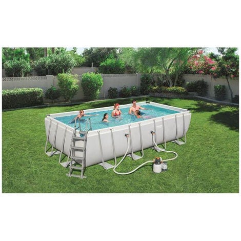 Piscine tubulaire Bestway rectangulaire 5,49 x 2,74 x 1,22 m Power Steel (Filtre à sable)