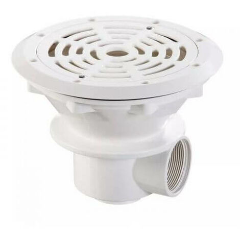 Astral – Bonde de fond Ø210 mm en ABS blanc pour piscine liner et béton – Débit 13 m³/h – Grille anti-UV – Installation facile avec accessoires