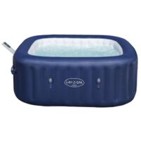 Bestway – Spa gonflable carré Lay-Z-Spa Hawaii 4 à 6 places – 140 jets AirJet – Chauffage jusqu'à 40 °C – DuraPlus résistant – Technologie Freeze Shield