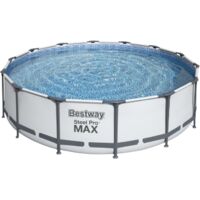 Bestway Piscine hors sol tubulaire ronde Bestway Steel Pro Max 427 x 107 cm gris clair