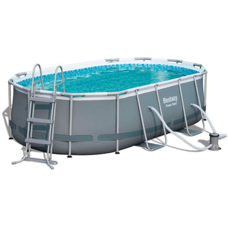 PISCINA POWER STEEL OVALE CON TELAIO PORTANTE CM.427X250X100H. 56620