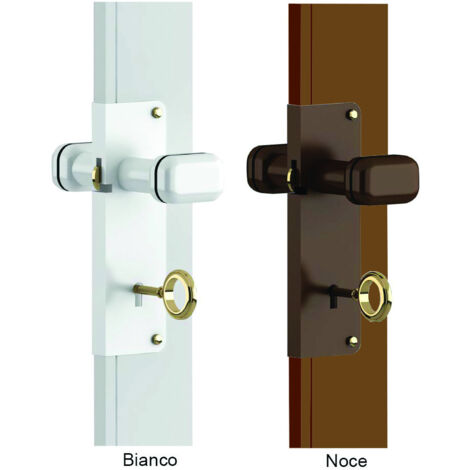 KIT CHIUSURA A CHIAVE CON DOGA PER PORTE A SOFFIETTO BIANCO