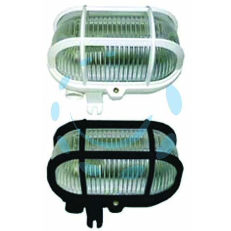 Plafoniera Ovale Con Palpebra Bianca - IP44 Per Interni Ed Esterni, Vetro E Poliammide, Attacco E27 - Foto 12