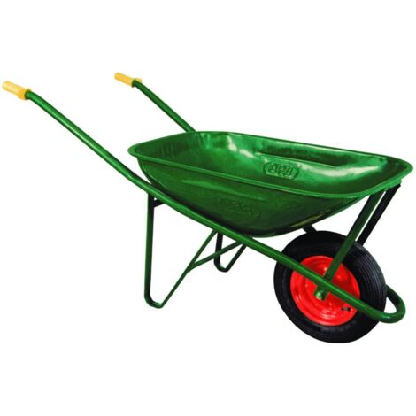 CARRIOLA PER EDILIZIA CON VASCA VERDE ZINCATA SMONTATA LT.75 BPA (1/2)