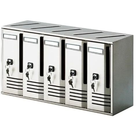 ALUBOX CASELLARIO  5 CASSETTE IN ALLUMINIO ARGENTO