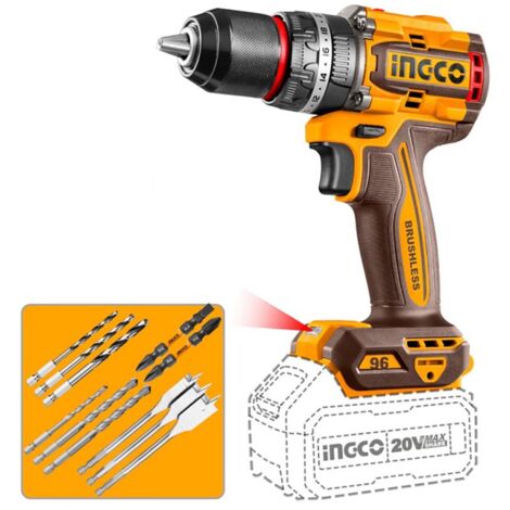TRAPANO A PERCUSSIONE BRUSHLESS 96N.m NUDO INGCO (1/4)