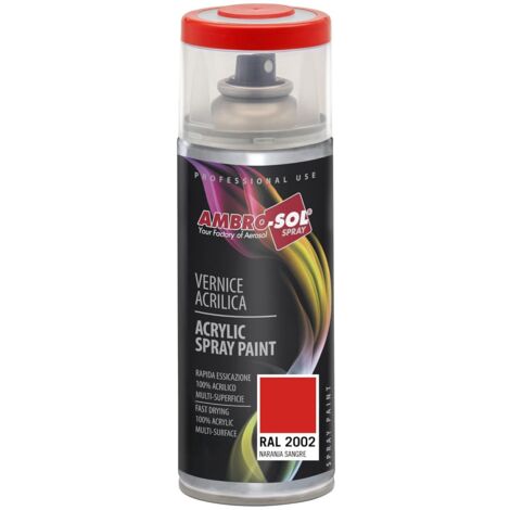 Bomboletta ambro-sol vernice spray 400ml acrilico ral 2002 arancio sangue