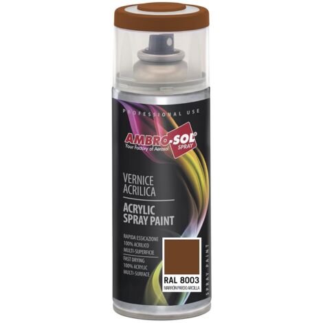 Bomboletta ambro-sol vernice spray 400ml acrilico ral 8003 marrone fango