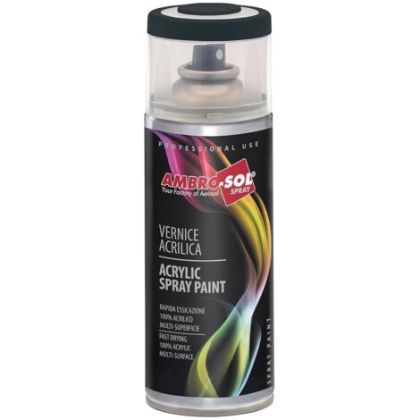 Ambro-Sol V4007016 Smalto Acrilico Multiuso, Vernice Brillante per Interni ed Esterni, Adatto per Qualsiasi Tipo di Materiale, Bomboletta Spray in Banda Stagnata Riciclabile 400 ml, Grigio Antracite