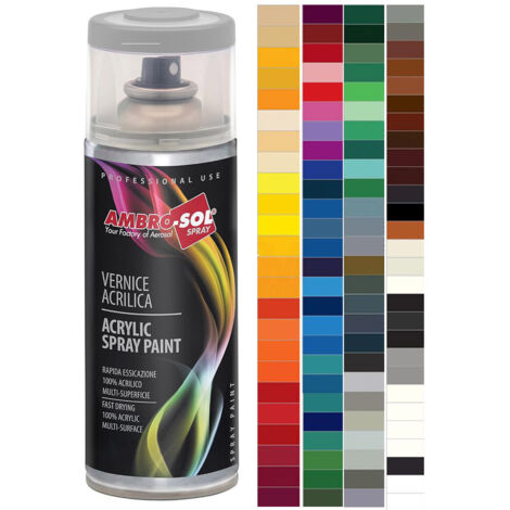 Ambro-Sol Smalto Acrilico Multiuso, Vernice Brillante per Interni ed Esterni 400 ml - Ambro-Sol: RAL 3001 ROSSO SEGNALE