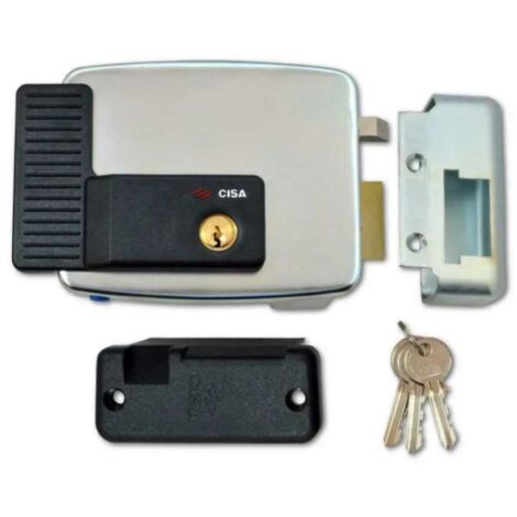 SERRATURA METALLO APPLICARE ELETTR 11921 INT CISA - ZINCATA C.TONDO FISSO+SCR E.MM 60 DX - 1 pezzo