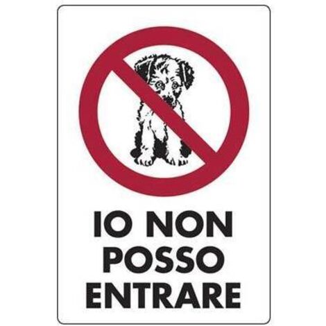 Targa segnaletica io non posso entrare pp cm 20x30 conf. da 10pz