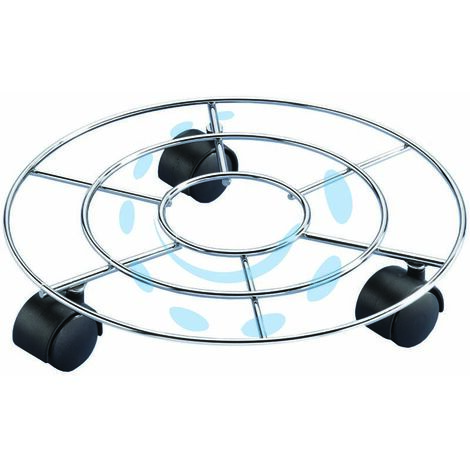 5PZ PORTAVASO RUOTE TONDO FILO ACCIAIO CM.30 cm30 filo mm 6 portata kg 50