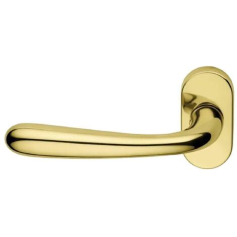 MANIGLIA PORTA BLINDATA ROSETTA OVALE GOCCIA Sx - cromo satinato (1/3)