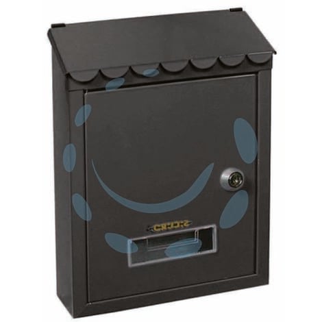 Cassetta postale con tetto e chiave a cilindro per esterni nera -  cm.21x6x31h. - colore nero