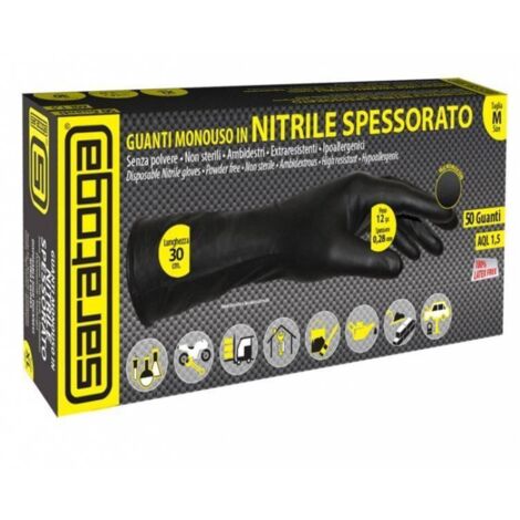 Guanti Nitrile Nero Pesanti Saratoga - Colori Lubens: L