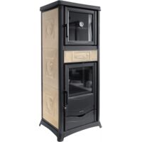 STUFA A LEGNA TERMOROSSELLA PLUS CON FORNO DSA 4.0 11,1KW PANNA