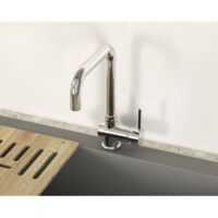 Miscelatore lavello lavatoio canna orientabile cromato Made in Italy