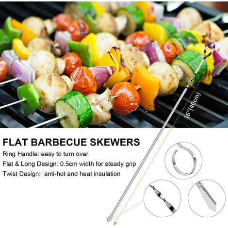Morole Brochettes pour Barbecue 33 Pièces Pic a Brochette INOX Kebab  Brochette Kit Pique a Brochette