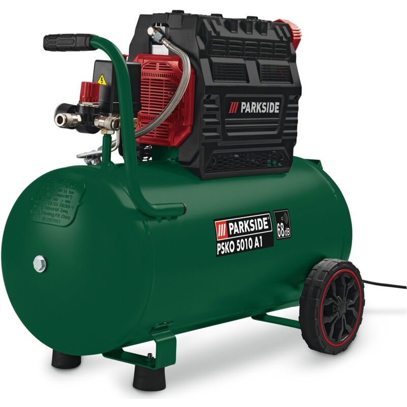 PARKSIDE Druckluft Kompressor Luftkompressor Kessel 50 L Silent PSKO 5010 A1