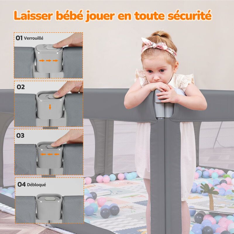 Yoleo Parc pour bébé Pliable: l'aire de jeu sécurisée qui fait le