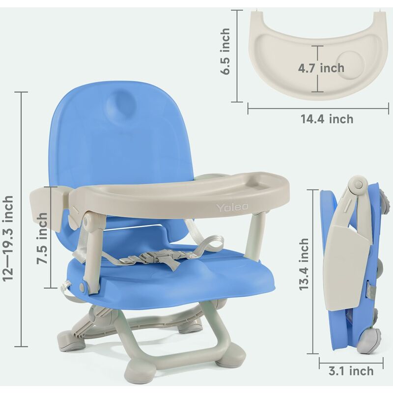 Siège rehausseur pour table de salle à manger : chaise d'appoint portable  pour enfant avec boucle de sécurité et hauteur réglable, chaise  d'alimentation pliable pour bébé, siège rehausseur pour : : Bébé