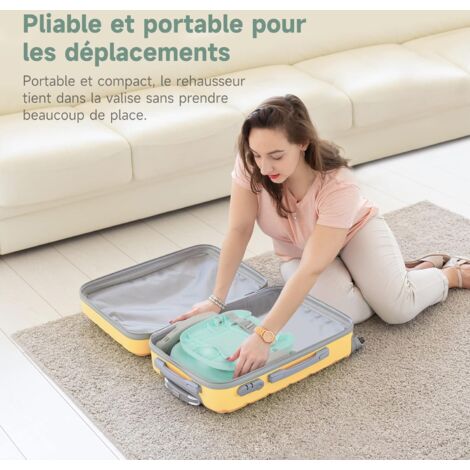 Réhausseur Chaise Enfant Pliable,Chaise Haute Bébé Portable,Bébé Chaise repas en Hauteur Réglable,Plateau Amovible,6 mois à 3 ans,Vert