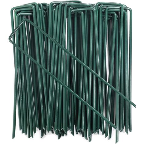 Lot De 60 Piquets De Fixation Jardin En Acier Galvanisé – 150x36x3mm, Forme U, Pour Toile Et Grillage