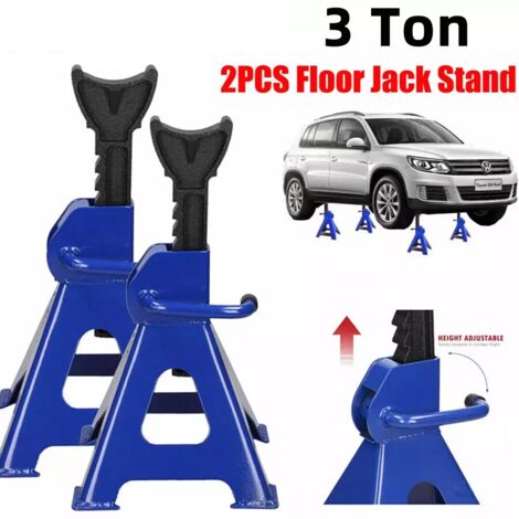 2 Chandelles D'Essieu 3000kg Melko - Hauteur Réglable 28-42.5cm | Pour Voiture, SUV | Avec Patins Caoutchouc