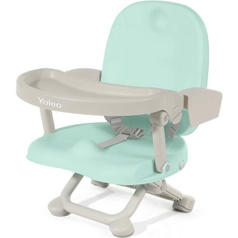 Chaise Enfant Pliable, Chaise Haute Bébé Portable, Rehausseur Siège Bébé, Chaise Repas en Hauteur Réglable, Plateau Amovible, 6 mois à 3 ans, Vert