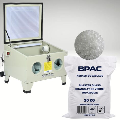 BPAC Cabine de Sablage 90 L + Abrasif Granulat de Verre 20 KG (1/2)