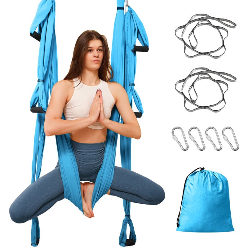 Columpio de Yoga, Juego de Hamaca de Yoga para Ejercicios de Inversión de Yoga Antigravedad para Colgarse, Aliviar el Dolor de Espalda, para Gimnasio, Hogar, Tamaño: 250 x 150 cm