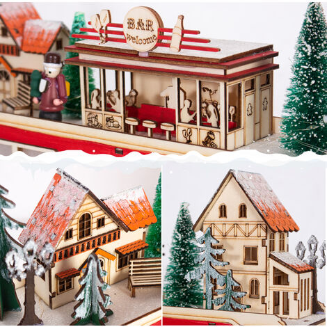 Calendario de Adviento de cuenta regresiva de Navidad de 24 días, con luces LED, Reutilizable decoración de Navidad, 43 x 8,5 x 28 cm
