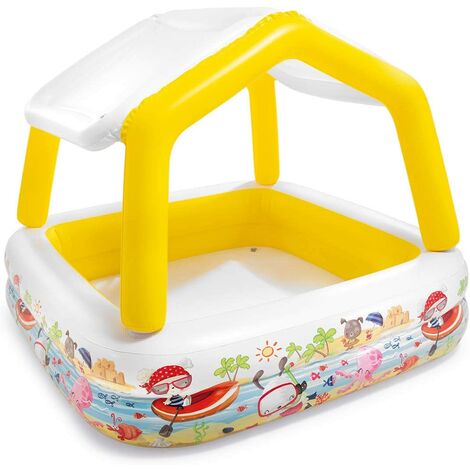 Sun Shade Inflatable Pool,Home Baby Bathing Paddling Pool（157*157*122cm）, for Ages 2+，1pack