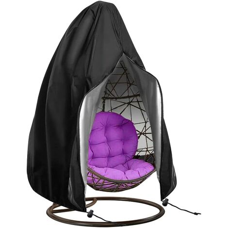 Patio Hanging Egg Chair Cover, Outdoor Single Seat Swing Egg Chair Covers with Storage Bag, 210D Oxford Waterproof Windproof Chair Covers with Zipper