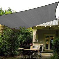 3x3m Rectangle Shade Sail, Breathable Polyester Shade Sail 98% UV Protection for Garden Yards, Gray