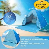 Portable Pop-up Beach Tent Ventilated Outdoor UV Protection With Zippered Doors For Kids And Families Camping Fishing Picnic Hiking Beach Garden 165 x 150 x 110 cm