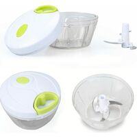 Manual Food Chopper for Vegetable Fruits Nuts Onions Chopper Hand Pull Mincer Blender Mixer Food Processor,White,1pack