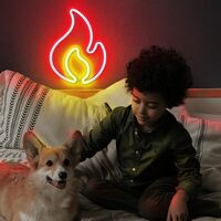 Flame Neon Sign, Red and Yellow Flame Neon Light with On/Off Switch, Flame Led Light Sign for Wall Decor, Hanging Flame Shaped Light, Fire Neon Lights for Bedroom, Gaming Room Setup,1pcs